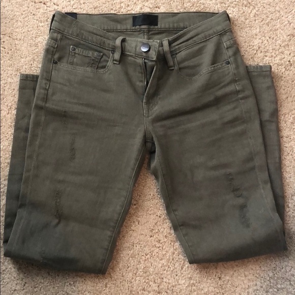 VINCE olive distressed skinny jeans size 25 - Picture 1 of 7